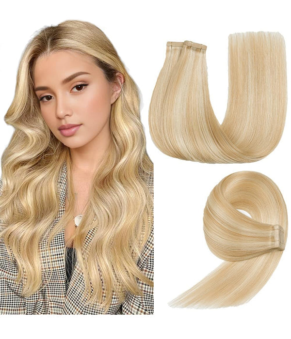 ✨4 18” ##10 W/613 highlight HUMAN HAIR TAPE INS Amazon.com : Full Shine Human Hair Tape in Extensions Color  main image 4