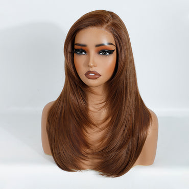 Rebecca Hair Heat Resistant Fiber Synthetic Hair Per Plucked Lace Glueless Wig Swiss HD Lace Front Glueless Synthetic Hair Wig