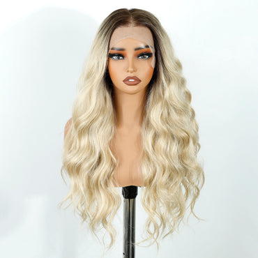 Synthetic Wigs Heat Resistant Futura Fiber Non Flame Synthetic Hair HD Lace Front Glueless Wig for Women
